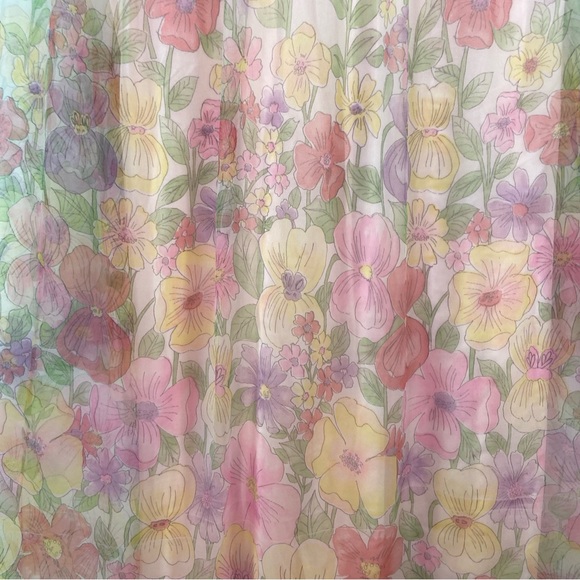 Vintage house dress floral flowers garden party lined netted maxi dress. Large - Picture 6 of 14